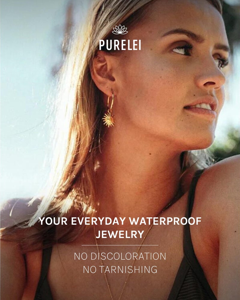 PURELEIÂ® Sun Earrings (gold) â€“ 18K Gold plated stainless steel jewelry â€“ Water-resistant earrings for women â€“ 0,92 inch diameter â€“ Fashion jewelry for your individual look - Image 5
